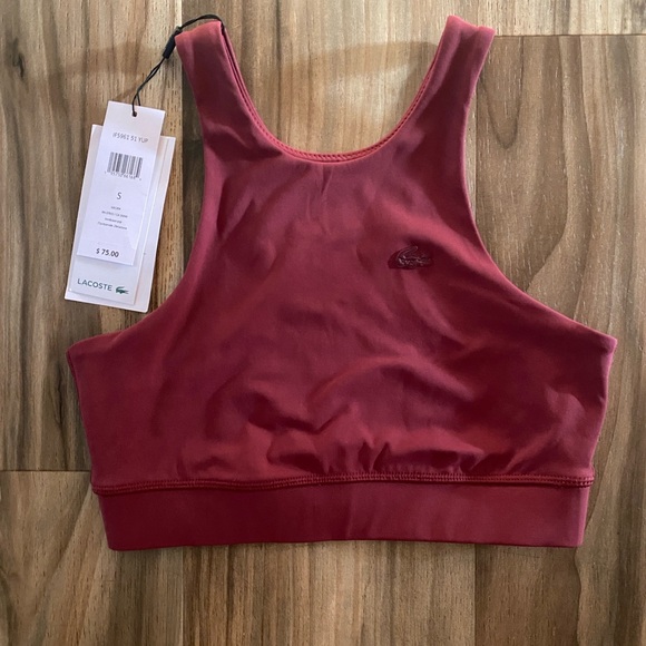 Lacoste Other - NWT Lacoste Women Quick Dry Sports Bra Burgundy Small